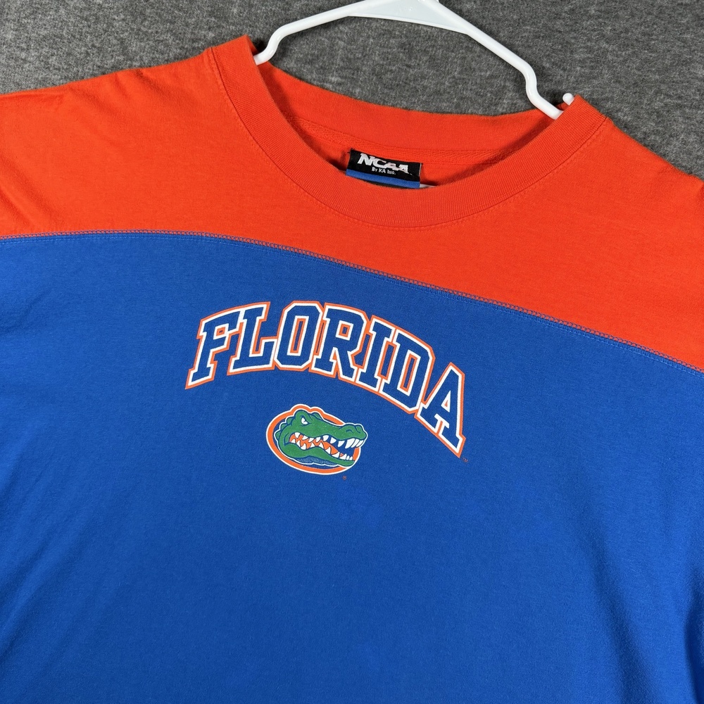 Florida Gators NCAA Colorblock Long Sleeve Shirt 2XL Blue Orange Vintage Sports